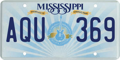 MS license plate AQU369