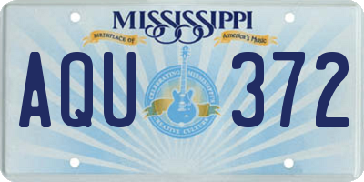 MS license plate AQU372