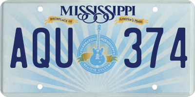 MS license plate AQU374