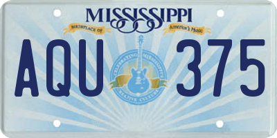 MS license plate AQU375