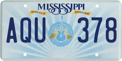 MS license plate AQU378