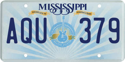 MS license plate AQU379