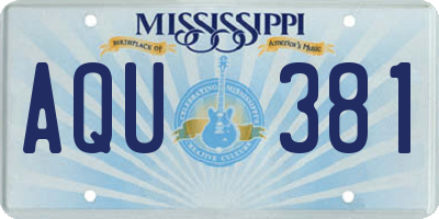 MS license plate AQU381