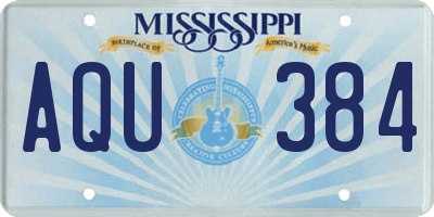 MS license plate AQU384