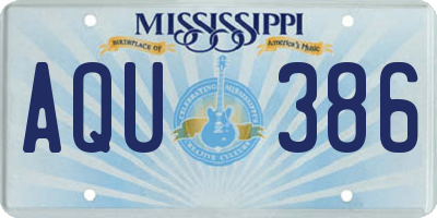 MS license plate AQU386
