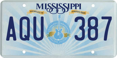 MS license plate AQU387