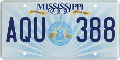 MS license plate AQU388