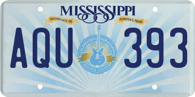 MS license plate AQU393