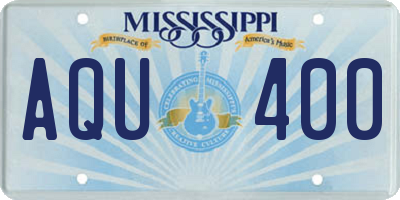 MS license plate AQU400