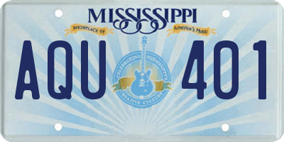 MS license plate AQU401