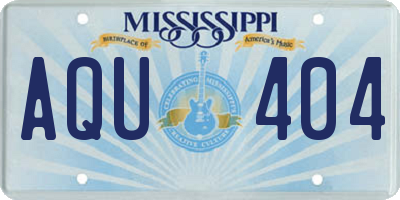 MS license plate AQU404