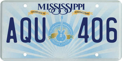MS license plate AQU406