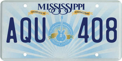 MS license plate AQU408