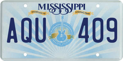 MS license plate AQU409