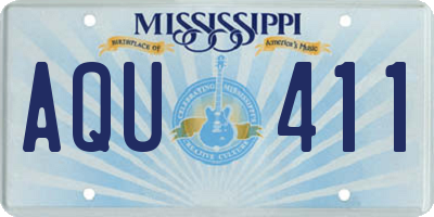 MS license plate AQU411