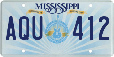 MS license plate AQU412
