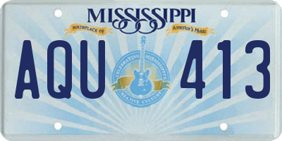 MS license plate AQU413