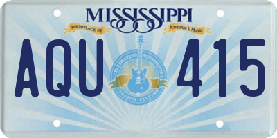 MS license plate AQU415