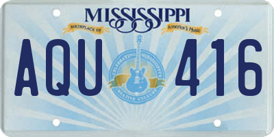 MS license plate AQU416