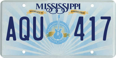MS license plate AQU417