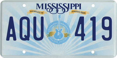 MS license plate AQU419