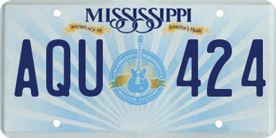 MS license plate AQU424