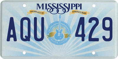 MS license plate AQU429
