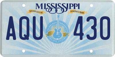 MS license plate AQU430