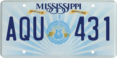 MS license plate AQU431