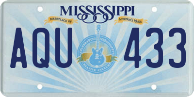 MS license plate AQU433