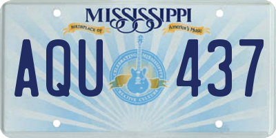MS license plate AQU437