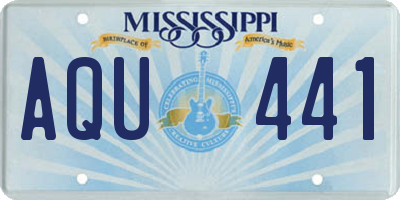 MS license plate AQU441