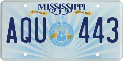 MS license plate AQU443
