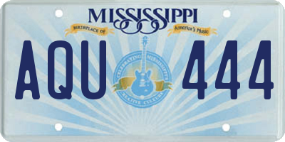 MS license plate AQU444