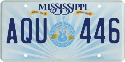 MS license plate AQU446