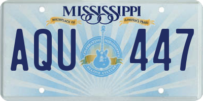 MS license plate AQU447