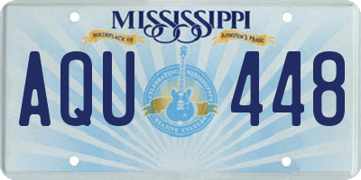 MS license plate AQU448