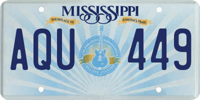 MS license plate AQU449