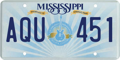 MS license plate AQU451
