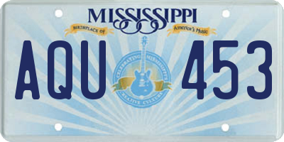 MS license plate AQU453
