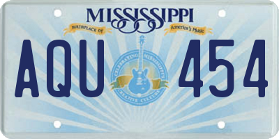 MS license plate AQU454