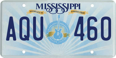MS license plate AQU460