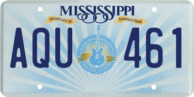 MS license plate AQU461