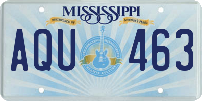 MS license plate AQU463