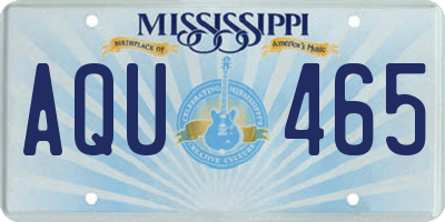 MS license plate AQU465