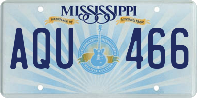 MS license plate AQU466