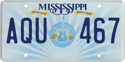 MS license plate AQU467