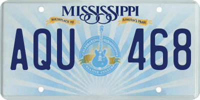 MS license plate AQU468