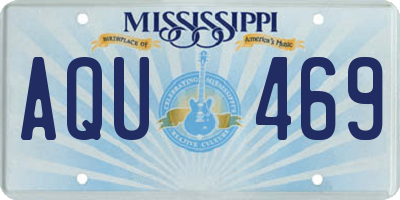 MS license plate AQU469