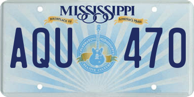 MS license plate AQU470